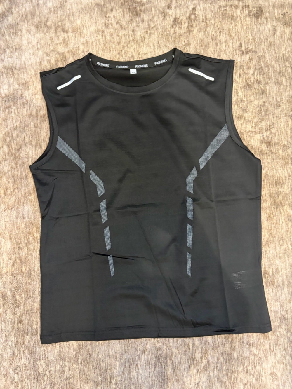 Me Black Sleeveless Top with Gray Accents